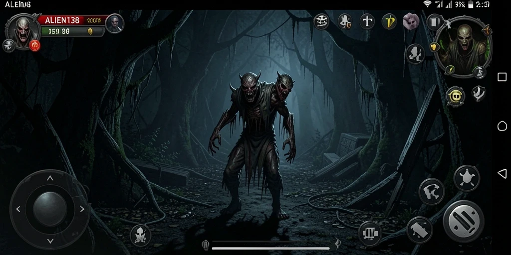 Tangkapan layar menampilkan suasana menegangkan dalam ALIEN138.