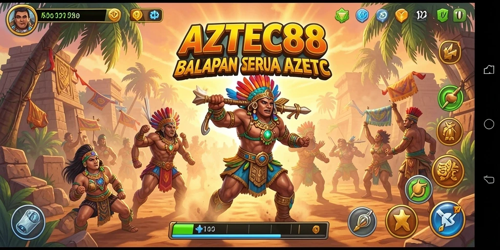 Tampilan seru gameplay Racing AZTEC88 dengan trek menantang.