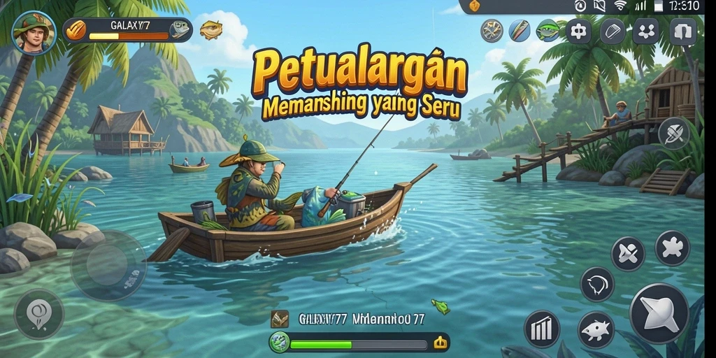 Gameplay menarik GALAXY77 yang menampilkan aksi memancing yang seru.
