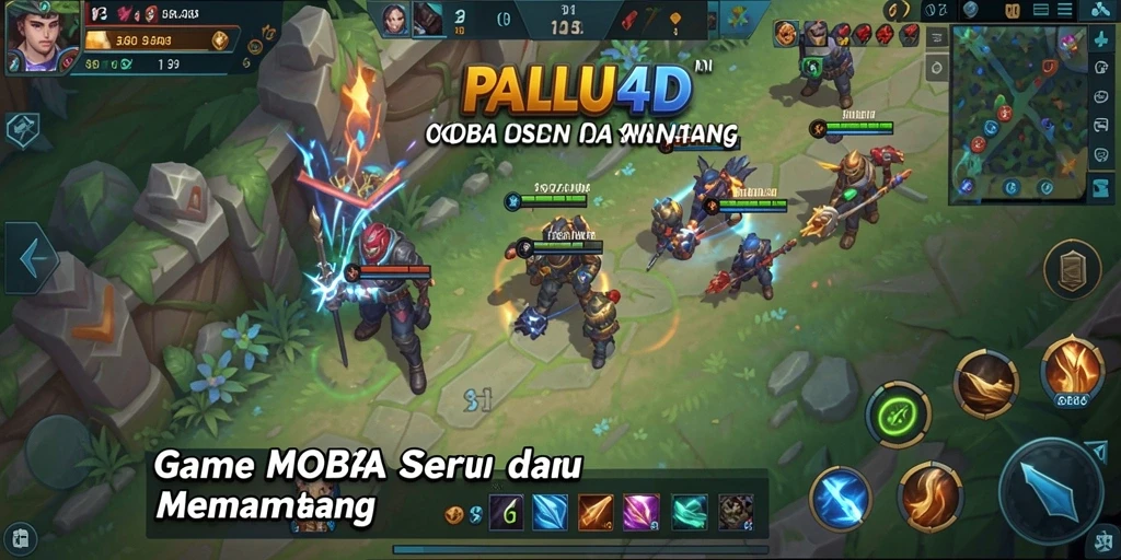 Screenshot utama PALU4D menampilkan aksi seru gameplay MOBA.