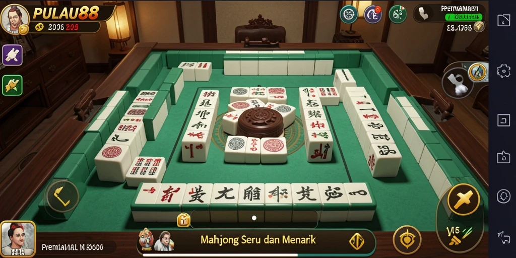 Tampilan gameplay seru PULAU88 dalam permainan Mahjong.