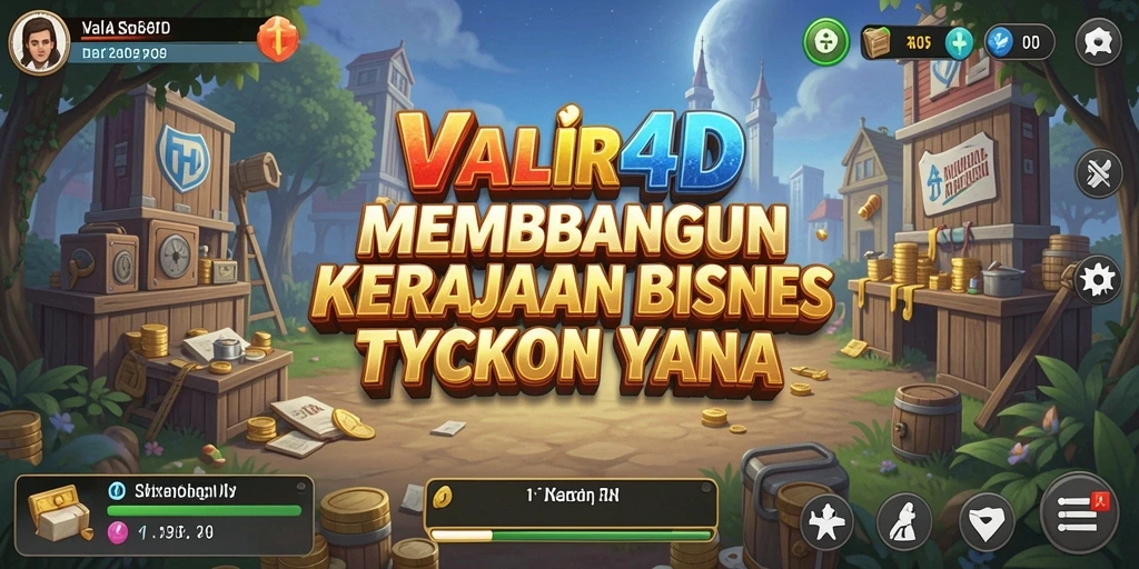 Screenshot VALIR4D menunjukkan gameplay seru dalam membangun kerajaan bisnis.