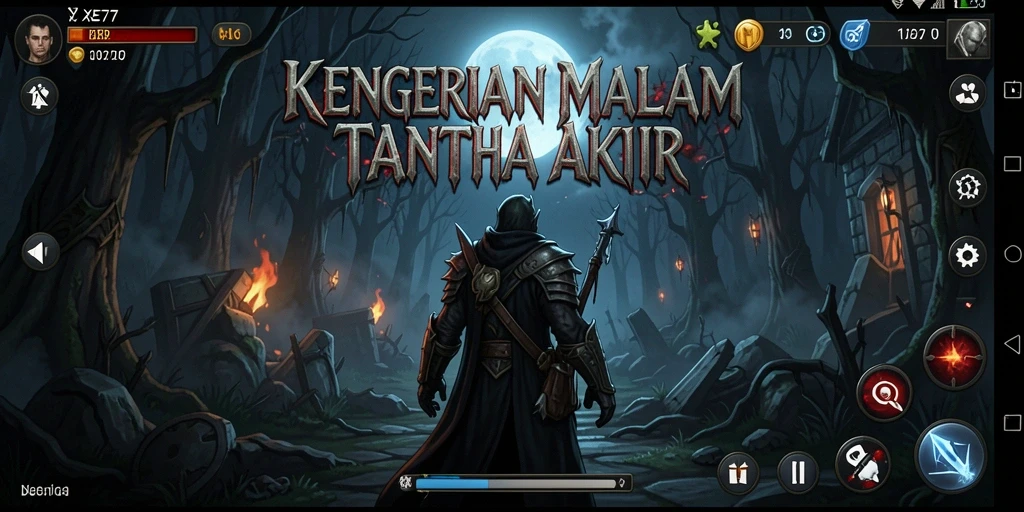 Tampilan gameplay <strong>XE77</strong> yang menyeramkan dengan suasana gelap dan mencekam.